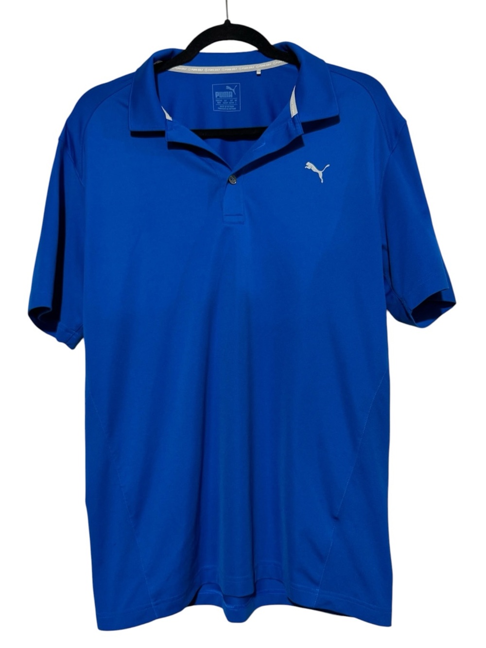 Puma Golf Polo Men Size Medium Royal Blue Athletic Sporty Pickleball Preppy